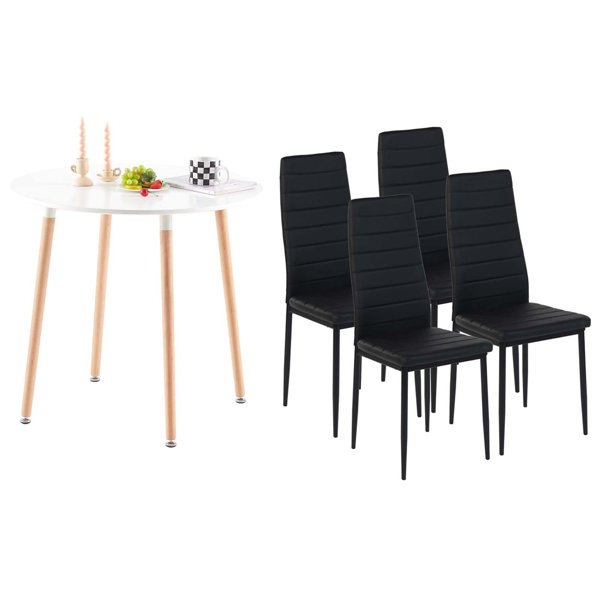 Oliver 4Person Dining Room Table Set, Round Dining Table With 4